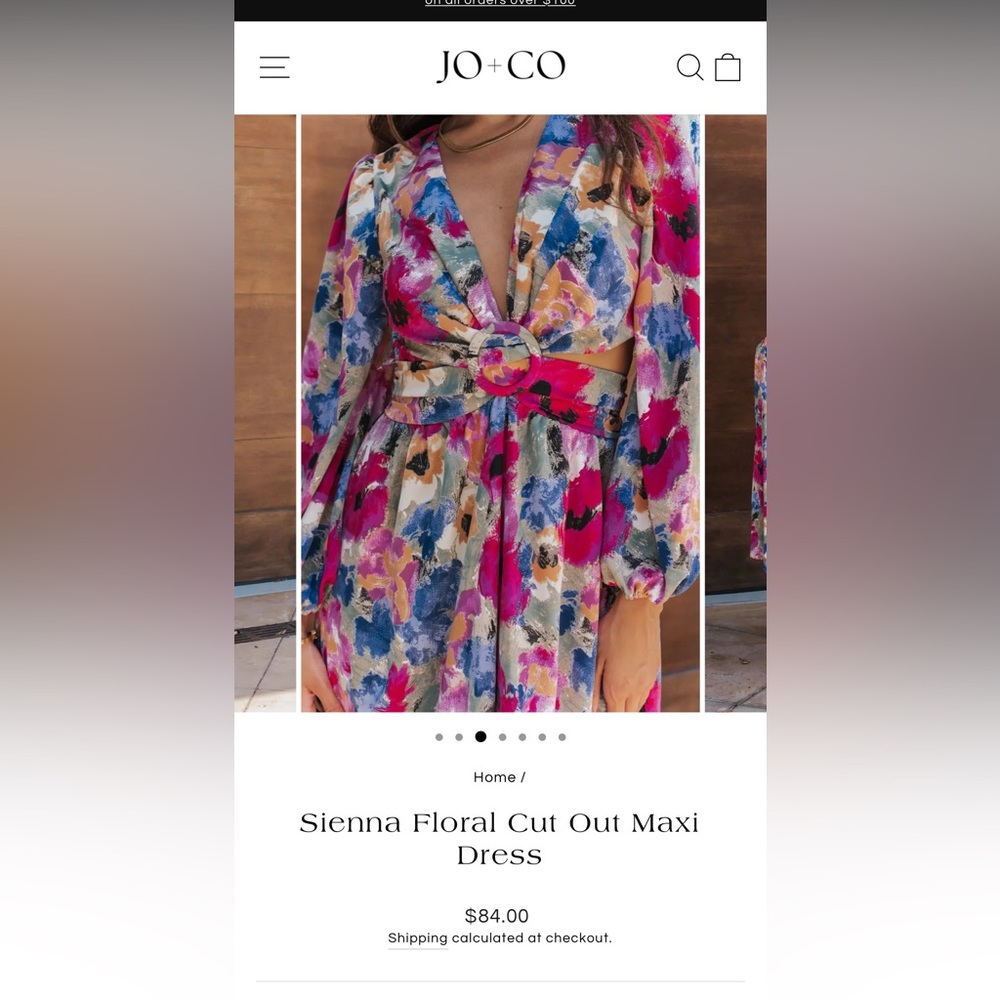 Entro Multicolor Long Sleeve Floral Cut Out Sienna Maxi Dress Size Small NWT - Picture 9 of 14